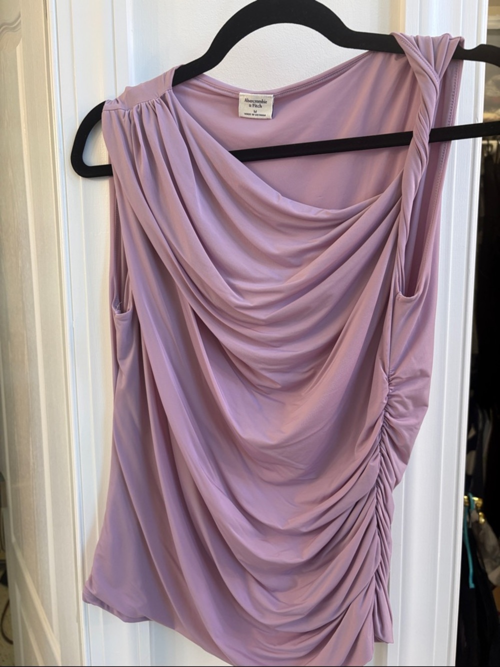 Abercrombie & Fitch Lilac One-Shoulder Draped Tank Size Medium